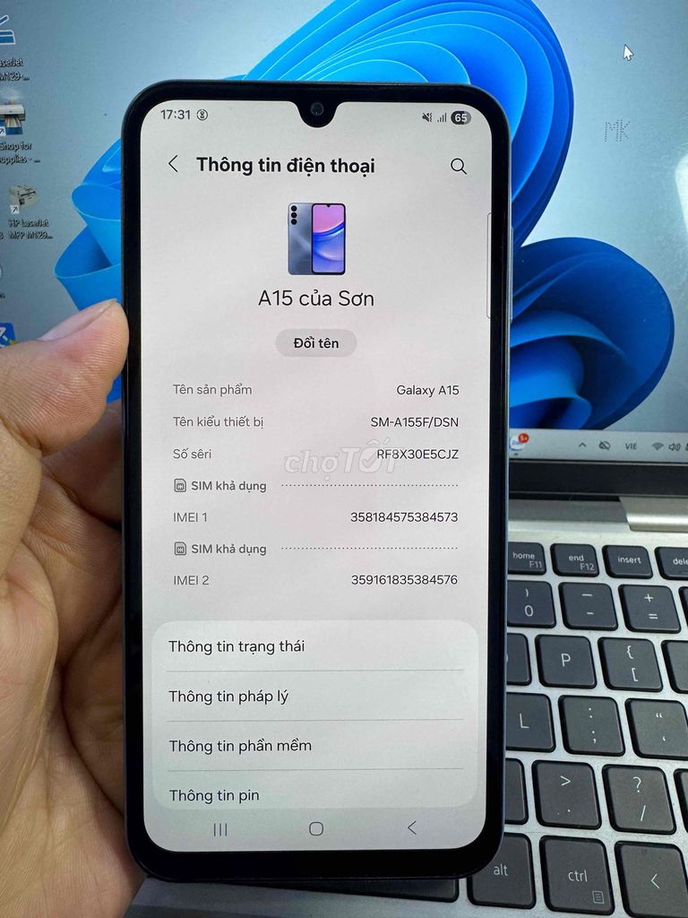 Samsung Galaxy A15 8GB/256GB Xanh. Mua bán Điện thoại tại Quận 6 Tp Hồ Chí Minh được đăng bởi QUỐC THIÊN BÁN GÓP 0 ĐỒNG  hình 1