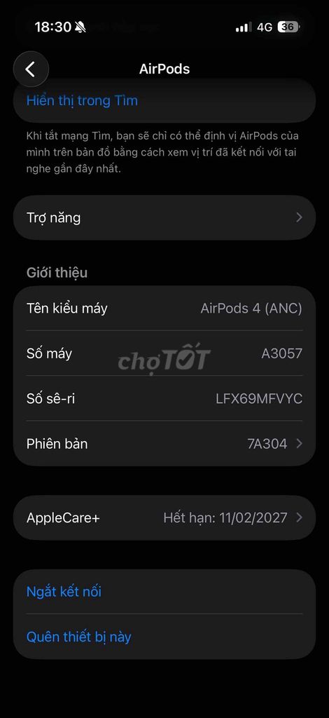 Tai nghe Apple AirPods 4 (ANC). Mua bán Tivi, Âm thanh tại Quận Ba Đình Hà Nội được đăng bởi Khánh Nam hình 1
