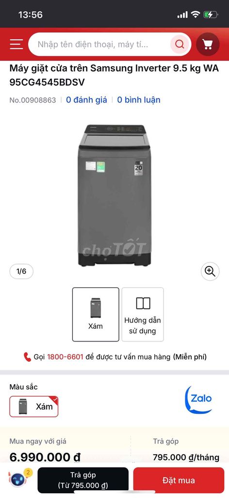 Máy giặt Samsung Inverter 9.5 KG