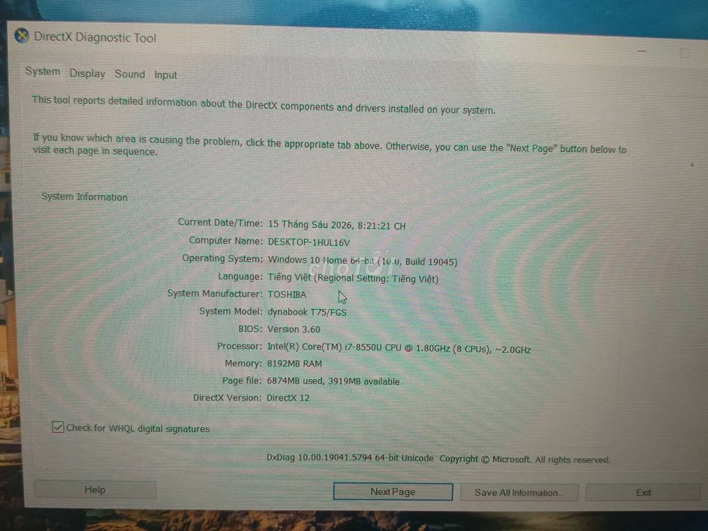 Toshiba dynabook T75/FGS i7-8550U 8GB/192GB Win 10. Mua bán Laptop tại Quận 5 Tp Hồ Chí Minh được đăng bởi Hội Đồ Điện Tử hình 1