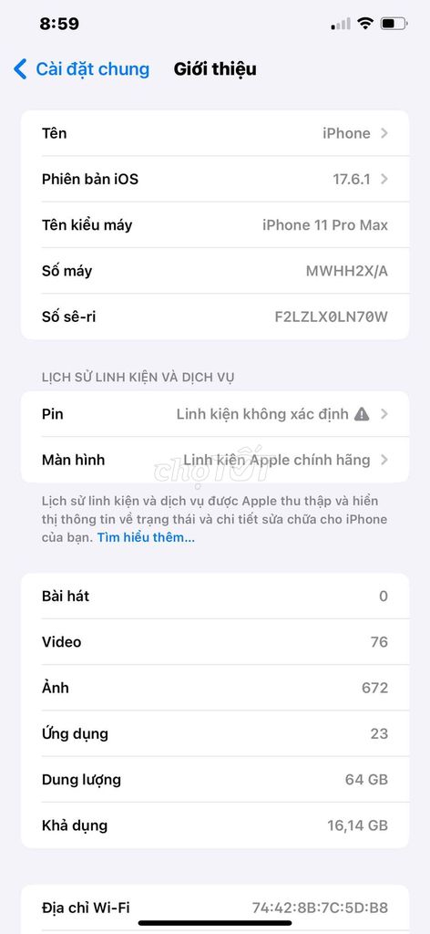 iPhone 11 Pro Max 64GB. Mua bán Điện thoại tại Thị xã Phú Mỹ Bà Rịa - Vũng Tàu được đăng bởi tí hậu hình 1
