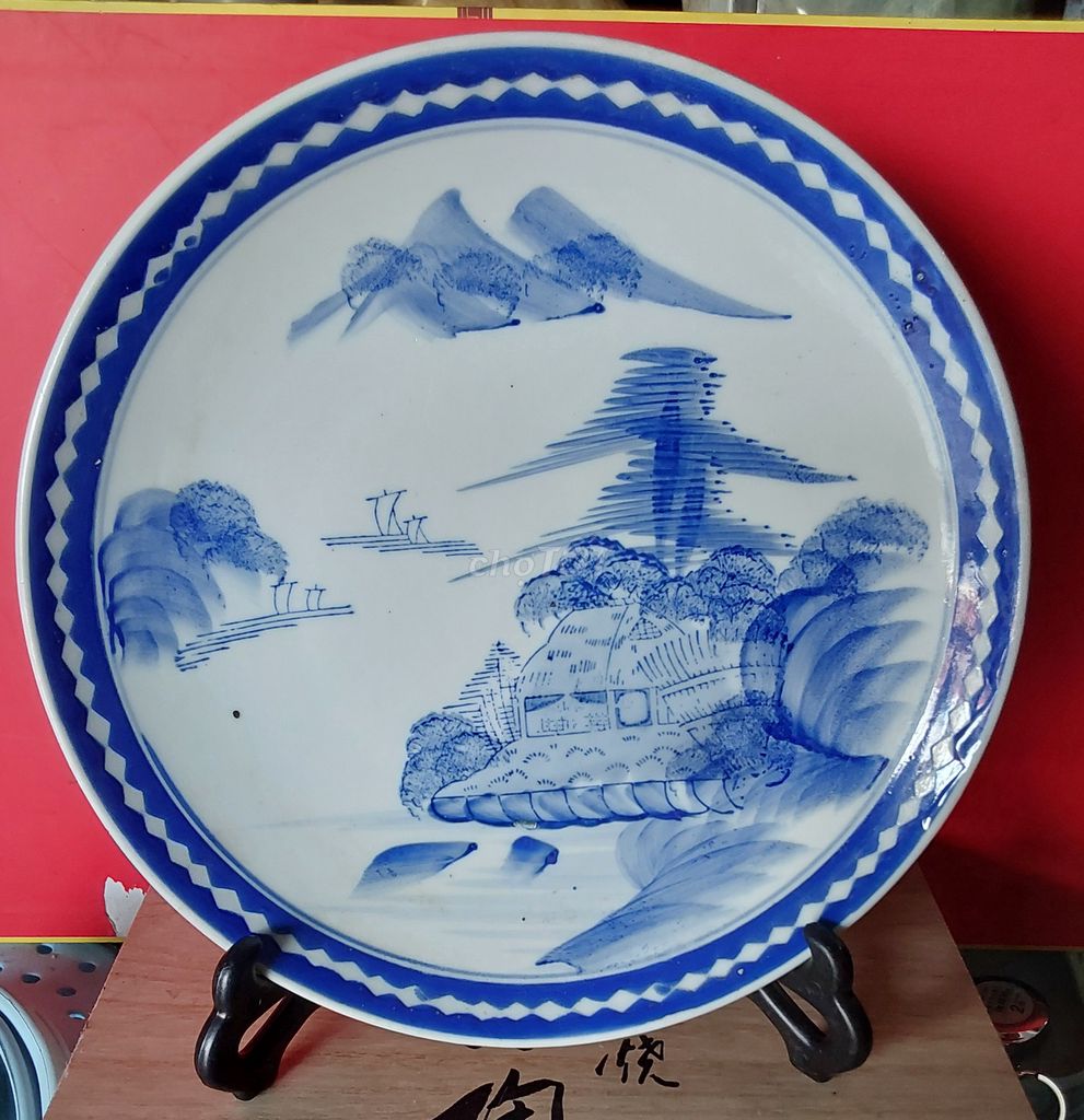Đĩa trang trí Gốm sứ Trắng xanh 27cm. Mua bán Đồ sưu tầm, đồ cổ tại Quận Bình Thuỷ Cần Thơ được đăng bởi tuấn hình 1