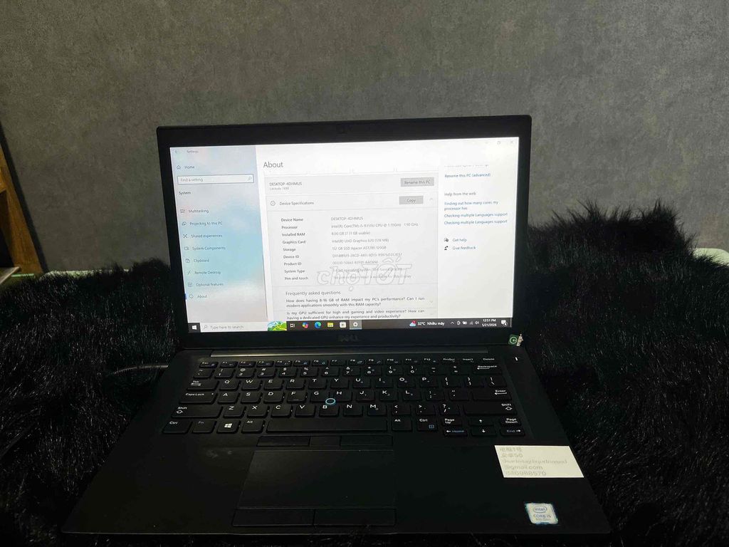 Dell Latitude 7490 i5-8350U 8GB/128GB Đã sử dụng. Mua bán Laptop tại Quận 5 Tp Hồ Chí Minh được đăng bởi Phan Thế Phong  hình 1