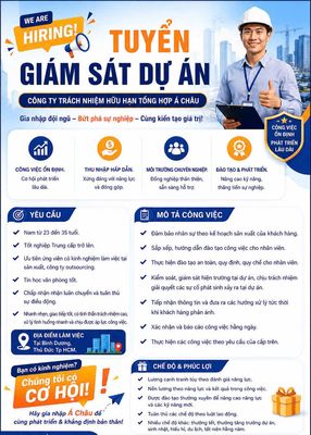 TUYỂN GIÁM SÁT DỰ ÁN, NHÂN VIÊN TUYỂN DỤNG KCNC Q9
