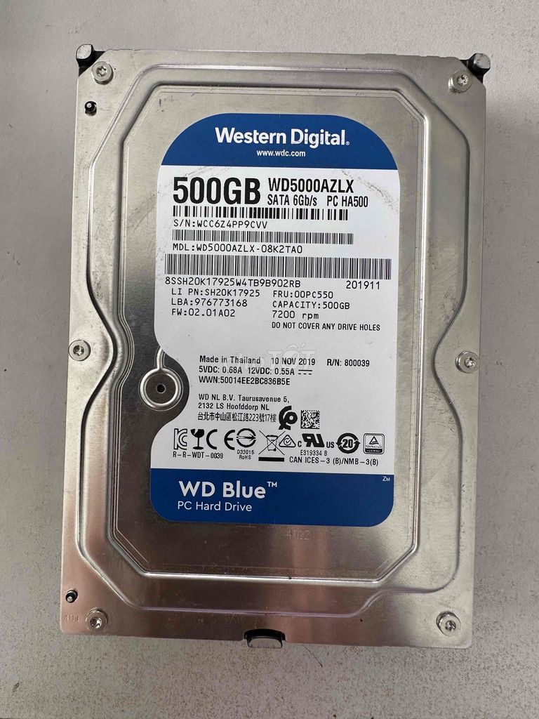 Ổ cứng HDD Western Digital WD5000AZLX. Mua bán Linh kiện (RAM, Card...) tại Quận Bình Thuỷ Cần Thơ được đăng bởi Linh Shop hình 1