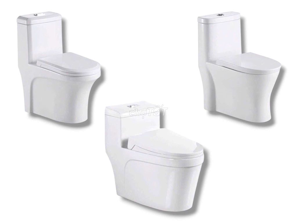 Bồn cầu nguyên khối Men sứ Trắng Nắp êm. Mua bán Thiết bị vệ sinh, nhà tắm tại Quận Liên Chiểu Đà Nẵng được đăng bởi BINH MINH hình 1