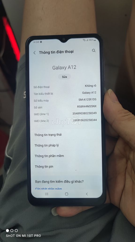 Samsung Galaxy A12 128GB Đen. Mua bán Điện thoại tại Quận Hoàng Mai Hà Nội được đăng bởi minh hình 1