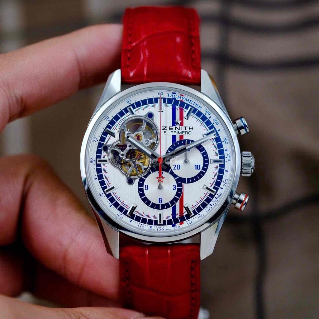 Zenith Chronomaster El Primero Đỏ Bạc Dây Da Thép. Mua bán Đồng hồ tại Quận Hoàng Mai Hà Nội được đăng bởi Anh Tuấn hình 1