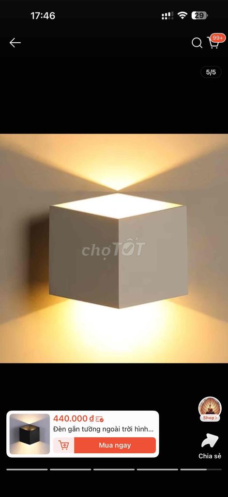 Đèn ốp tường đúc trắng. Mua bán Đèn tại Thị xã Tân Uyên Bình Dương được đăng bởi trang hình 1