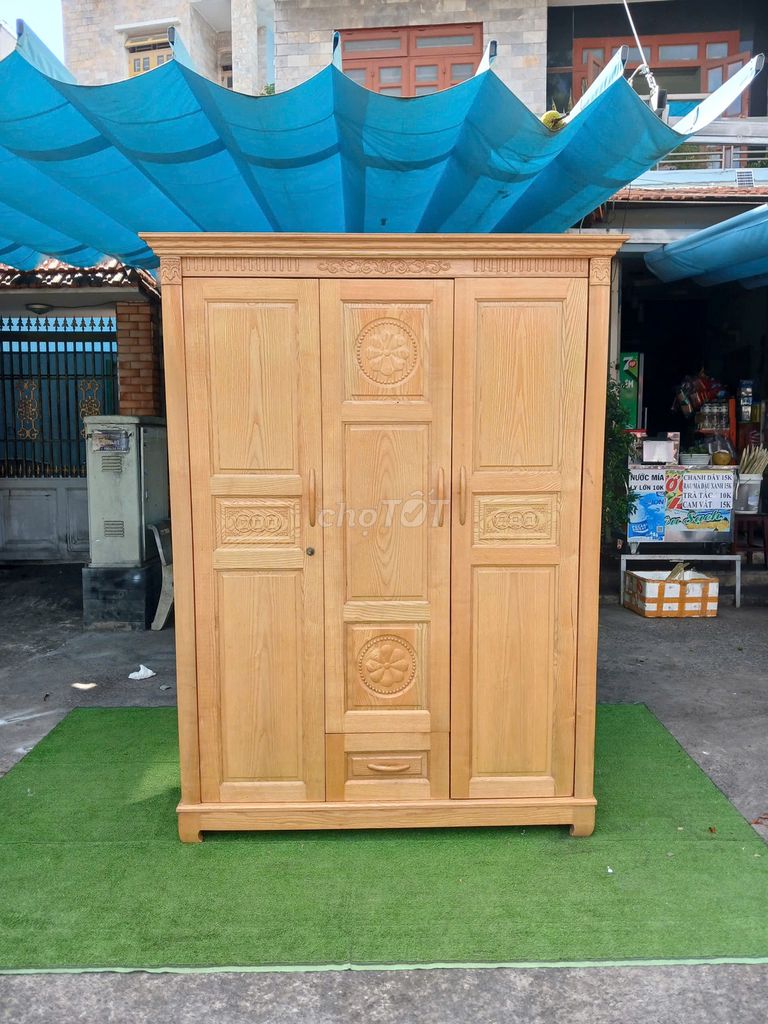Tủ quần áo Gỗ sồi Vàng gỗ 1m40 cũ. Mua bán Tủ, kệ gia đình tại Quận Bình Tân Tp Hồ Chí Minh được đăng bởi Trần Quốc Thái hình 1