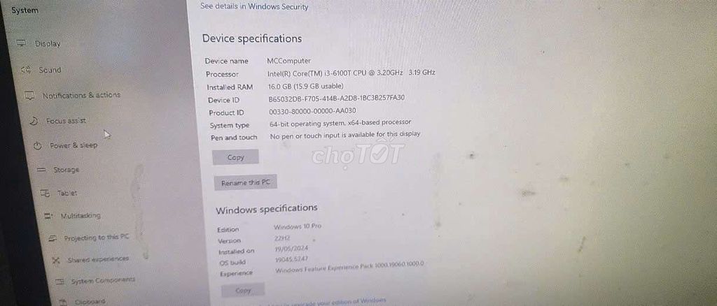 Bộ Pc mini , CPU Intel Core i3 6100T, RAM 16 GB