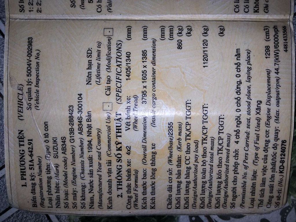 1994 - 999999 km. Mua bán Ô tô tại Thành phố Thủ Đức Tp Hồ Chí Minh được đăng bởi Nguyen Binh hình 2