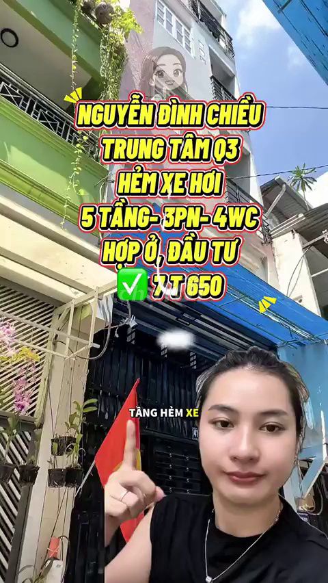 Bán Nhà 5 Tầng Nguyễn Đình Chiểu Q3 Hẻm Xe Hơi 7.65 Tỷ