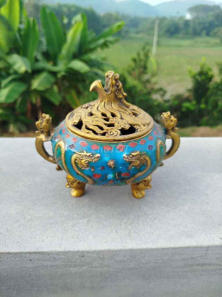 Lư đồng Huế Cổ điển Xanh Vàng. Mua bán Đồ sưu tầm, đồ cổ tại Huyện Đoan Hùng Phú Thọ được đăng bởi Phong nguyễn hình 1