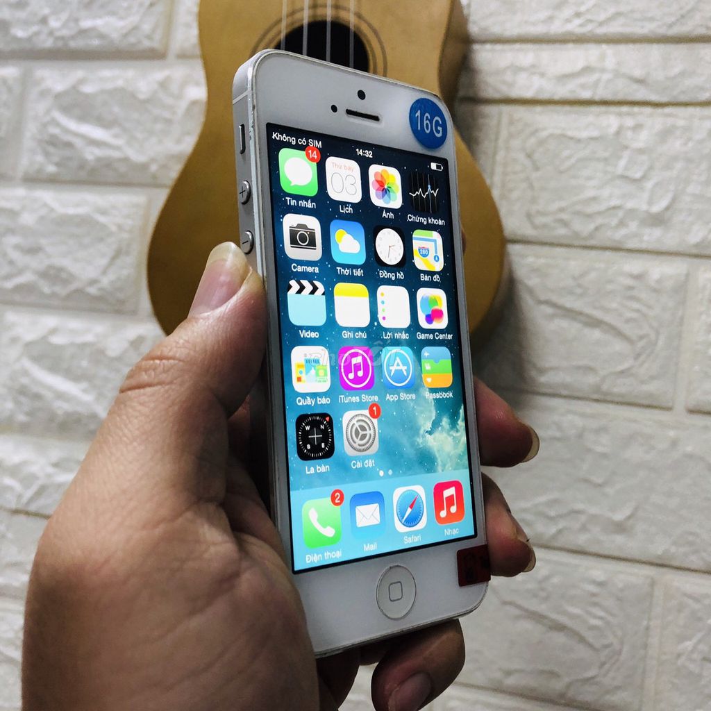 iphone 5G quốc tế 16 gb lắp sim sài luôn.