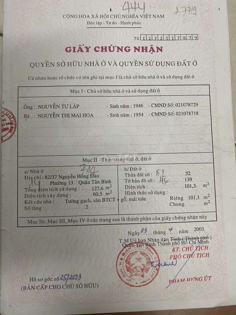 Cần bán nhà hẻm xe hơi ngang 6,1 dài 20