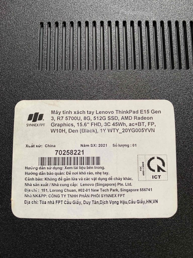 Lenovo Thinkpad E15 Gen3 15.6 inch