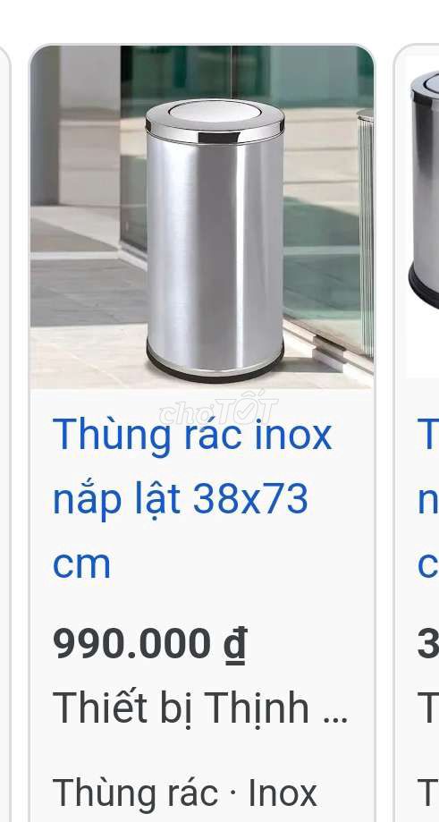 thùng rác inox cao 75cm rộng 30cm