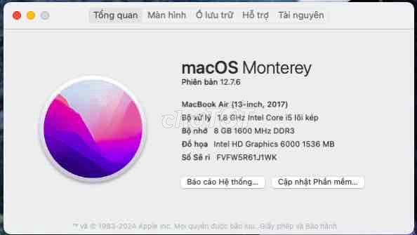Laptop Apple MacBook Air 2017 i5 1.8GHz/8GB/128GB. Mua bán Laptop tại Quận Sơn Trà Đà Nẵng được đăng bởi Thanh POnU hình 1