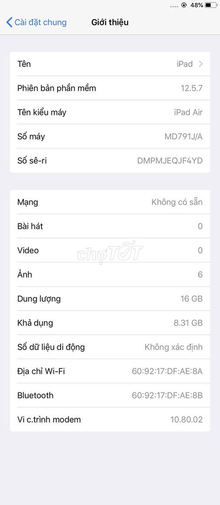 thanh lý ipad Air1