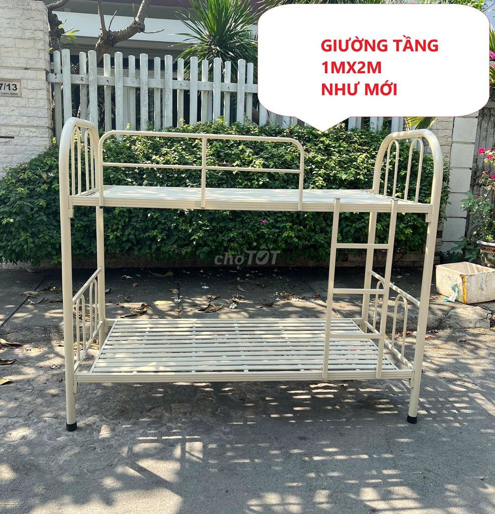 Thanh lý Giường tầng sắt 1mx2m ống sắt dày dặn