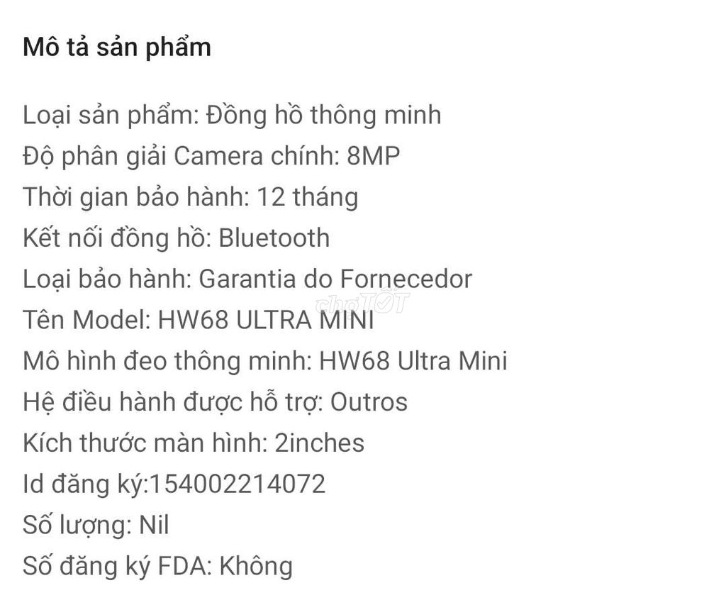 Đồng Hồ Thông Minh HW68 ULTRA MINI - WEARFIT CAM
