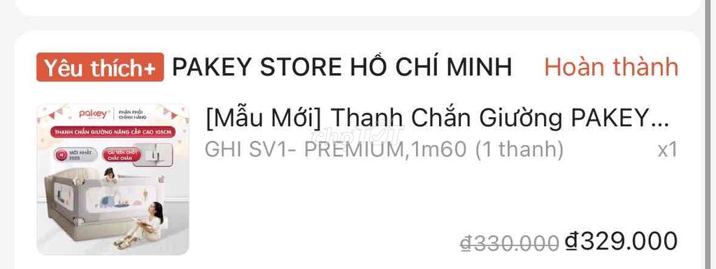 1 thanh chắn giườnv Pakey 1m6