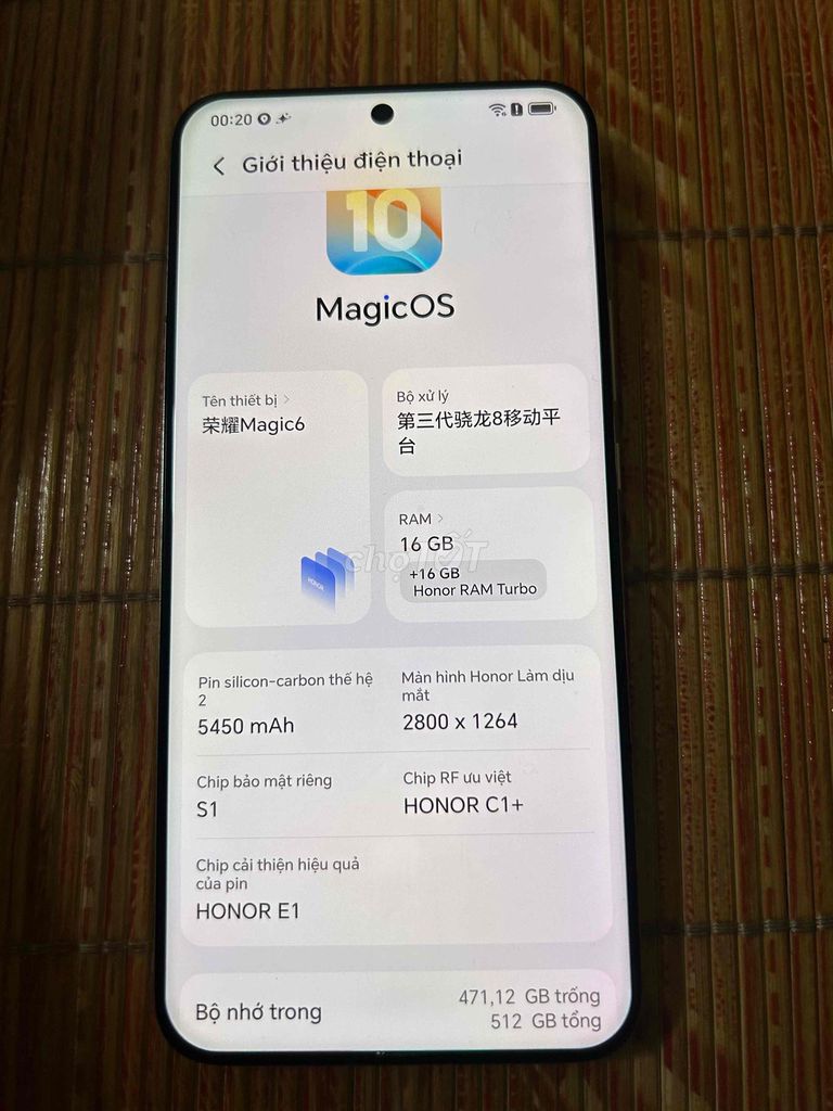 Honor Magic 6 512GB Trắng. Mua bán Điện thoại tại Quận Gò Vấp Tp Hồ Chí Minh được đăng bởi NDL hình 1