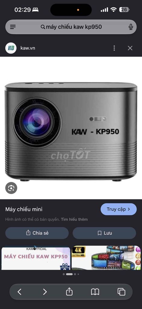 Máy chiếu KAW KP950 Xám Lỗi không lên nguồn. Mua bán Đồ dùng văn phòng tại Quận Hà Đông Hà Nội được đăng bởi Mai Mạnh hình 1