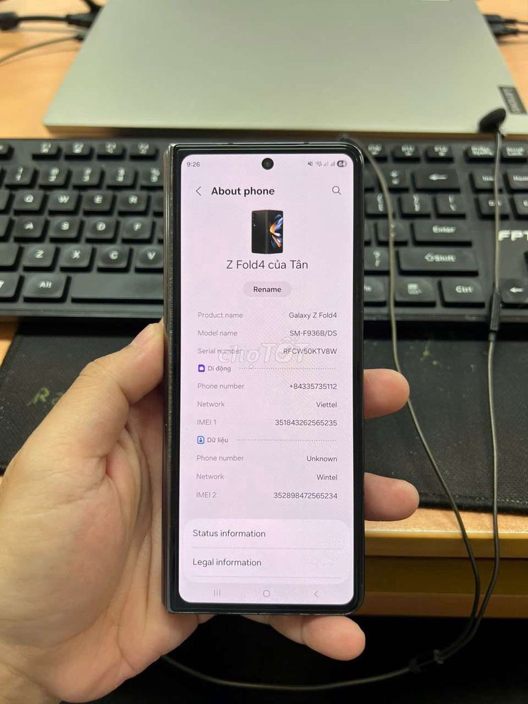 Zfold Z fold 4 256gb. Mua bán Điện thoại tại Thành phố Long Xuyên An Giang được đăng bởi TânTT hình 1
