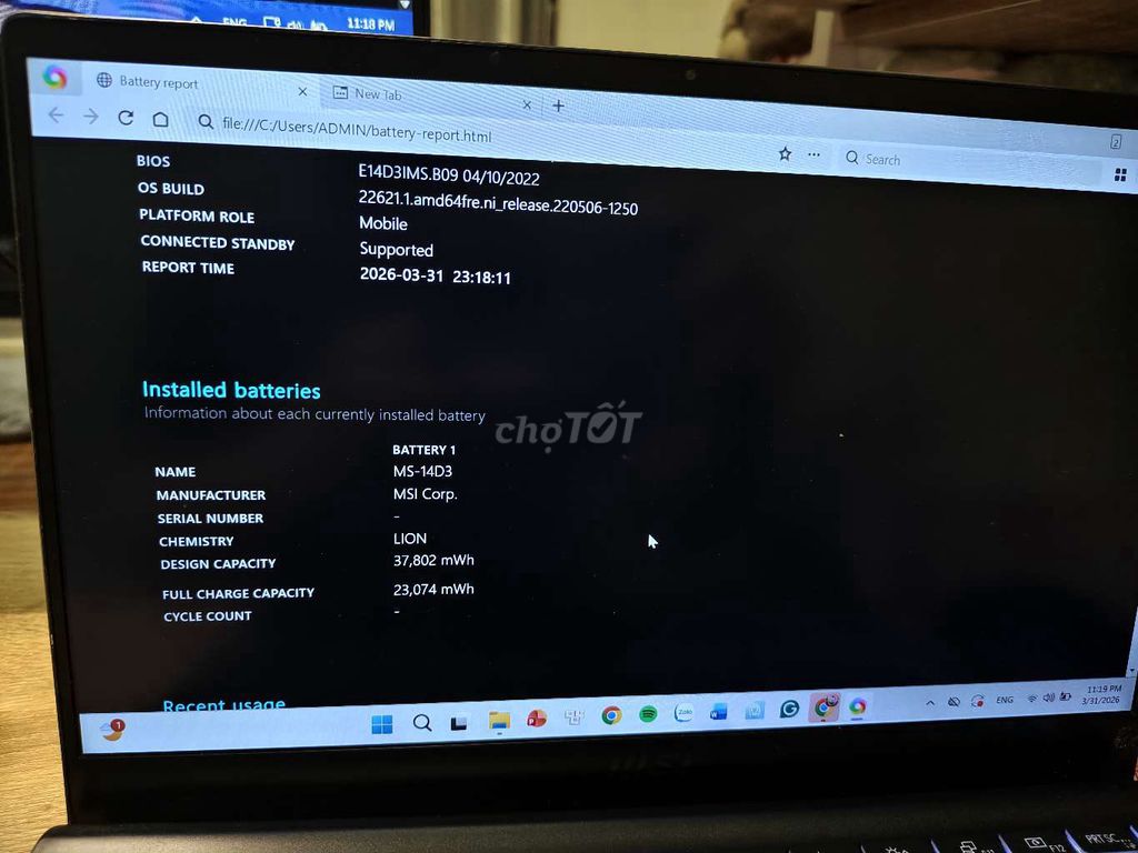MSI Modern 14 i3 Gen 11 Hư bản lề. Mua bán Laptop tại Quận Bình Thạnh Tp Hồ Chí Minh được đăng bởi Nguyễn Xuân Quốc hình 1
