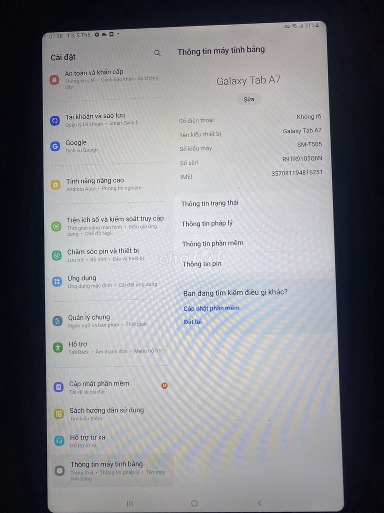 Samsung Galaxy Tab A7 Xám. Mua bán Máy tính bảng tại Quận Bình Tân Tp Hồ Chí Minh được đăng bởi Hoàng sơn hình 1