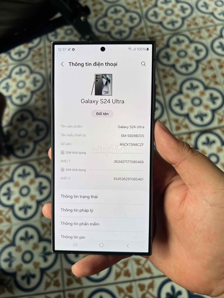 Samsung Galaxy S24 Ultra bản VN 256 android thấp. Mua bán Điện thoại tại Quận Hai Bà Trưng Hà Nội được đăng bởi Duc Minh hình 1