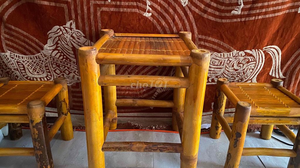 Bộ bàn ghế tre uống trà. Mua bán Bàn ghế tại Huyện Đông Anh Hà Nội được đăng bởi Lê Chiến hình 1