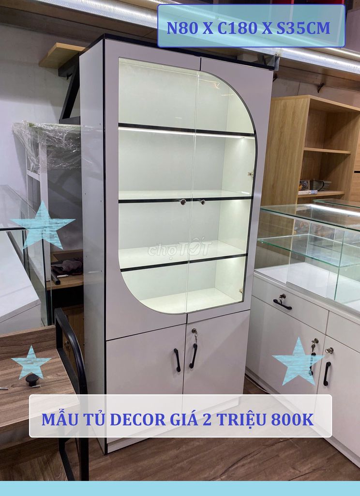 TỦ TRƯNG BÀY TIỆM SPA NAIL 80X180X35CM CÓ KÍNH . Mua bán Tủ, kệ gia đình tại Quận Tân Bình Tp Hồ Chí Minh được đăng bởi NỘI THẤT SẢN XUẤT TẠI XƯỞNG hình 1