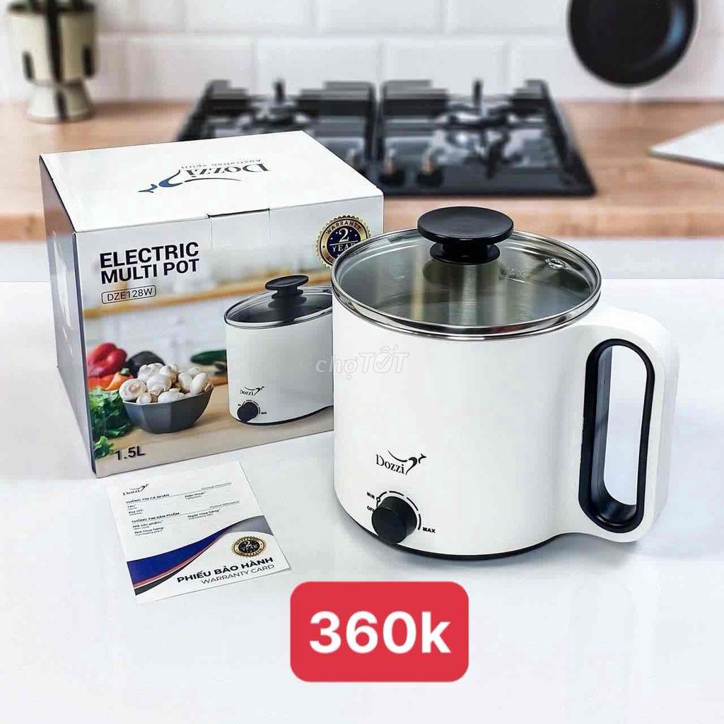 Nồi Lẩu Điện Đa Năng, Ca Nấu Mì Mini Dozzi 1.5L