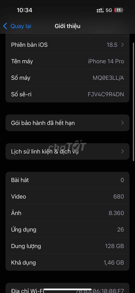 Apple iPhone 14 Pro 128GB Tím. Mua bán Điện thoại tại Quận Hải Châu Đà Nẵng được đăng bởi Hihi hình 1