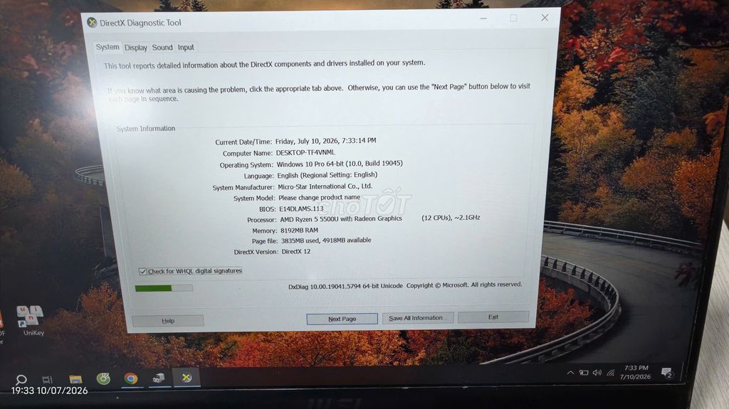 MSI Modern 14 Ryzen 5 5500U . Mua bán Laptop tại Quận Hai Bà Trưng Hà Nội được đăng bởi Cao Nguyen Van hình 1