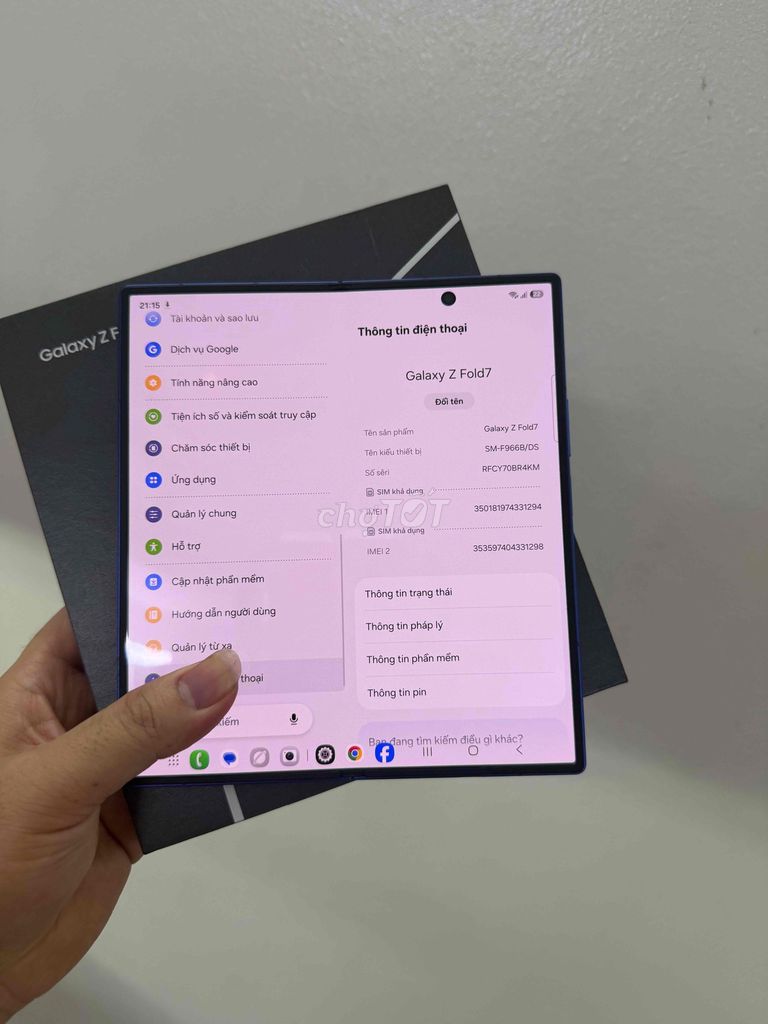 Samsung Z Fold7 Xanh Như mới. Mua bán Điện thoại tại Huyện Bình Xuyên Vĩnh Phúc được đăng bởi Minh  hình 1