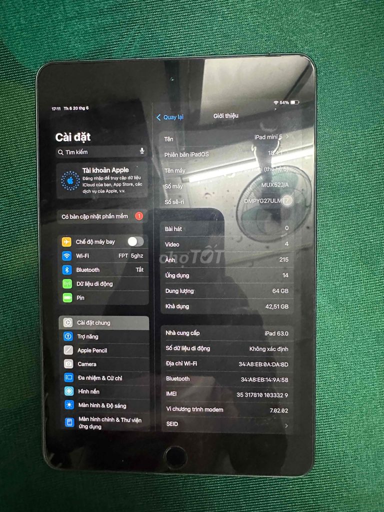 mini 5 64 3G. Mua bán Máy tính bảng tại Quận 4 Tp Hồ Chí Minh được đăng bởi Ngoc hình 3