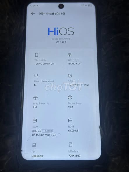 Tecno Spark Go 1 64GB Nứt kính nhẹ. Mua bán Điện thoại tại Quận 1 Tp Hồ Chí Minh được đăng bởi Hội Đồ Điện Tử hình 1