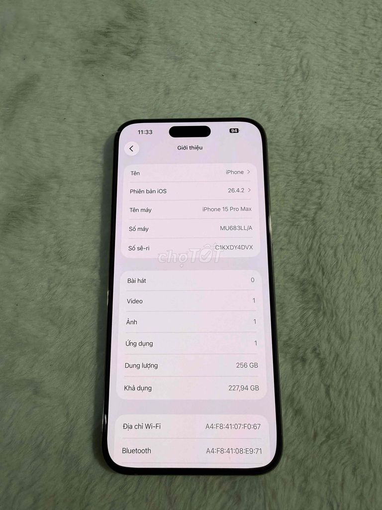 Apple iPhone 15 Pro Max 256GB Natural Titanium 99%. Mua bán Điện thoại tại Thành phố Biên Hòa Đồng Nai được đăng bởi thanh hình 1