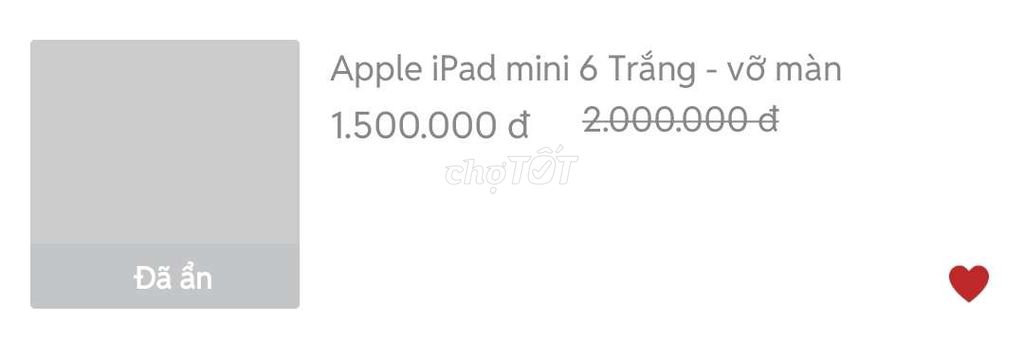Apple iPad mini 6 Trắng Vỡ màn hình. Mua bán Máy tính bảng tại Huyện Quốc Oai Hà Nội được đăng bởi Tên chưa cung cấp hình 1