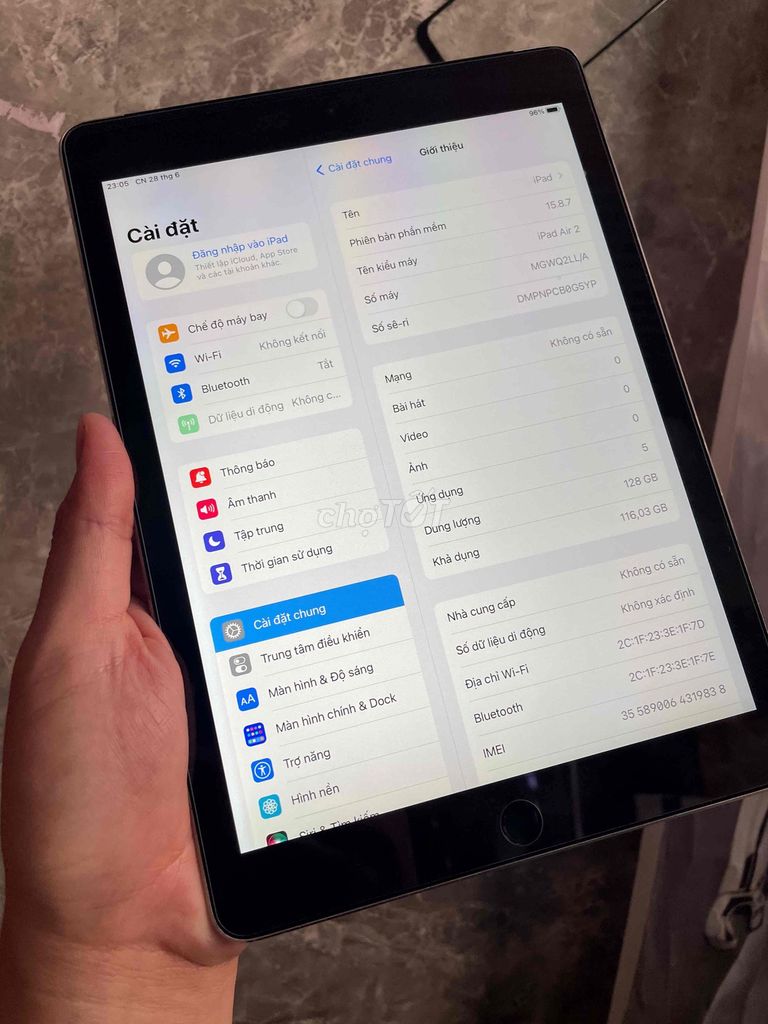 Apple iPad Air 2 128GB 4G Có giao lưu. Mua bán Máy tính bảng tại Huyện Nhơn Trạch Đồng Nai được đăng bởi HD SHOP NHƠN TRẠCH  hình 1