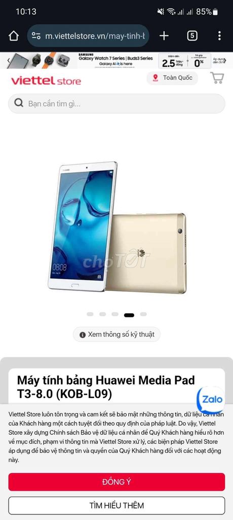 Huawei Pad T3 8.0 bán rẻ cho thay pin. Mua bán Máy tính bảng tại Quận Gò Vấp Tp Hồ Chí Minh được đăng bởi Lang Quân hình 3
