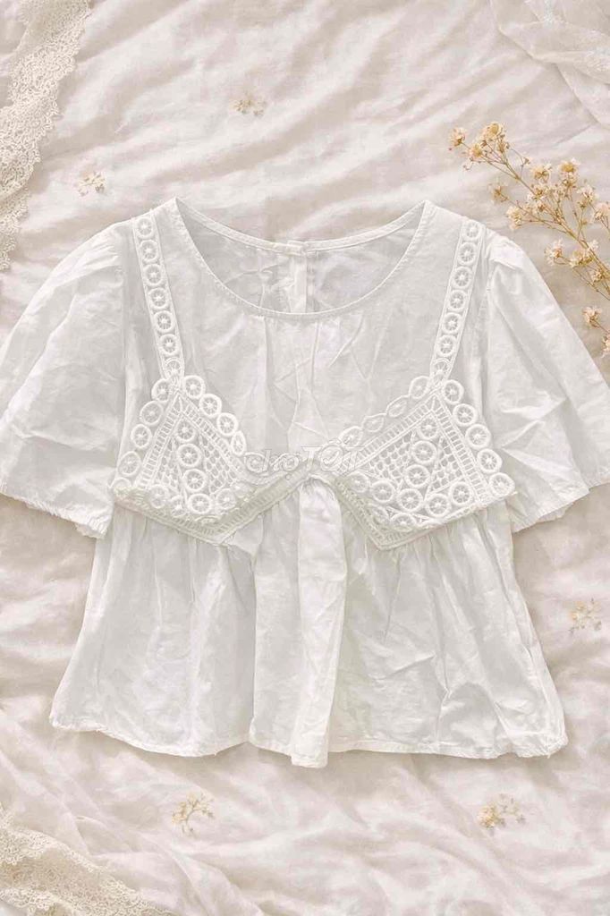 Áo babydoll nữ màu trắng size S, M. Mua bán Quần áo tại Quận Bình Thạnh Tp Hồ Chí Minh được đăng bởi Charmon hình 1