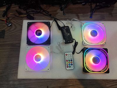 Bộ 5 Fan Led RGB + Remote + Hub New (Đen - Trắng)