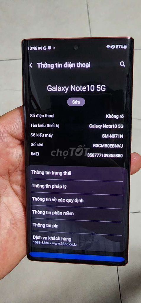 Samsung Galaxy Note 10 5G 256GB Đỏ. Mua bán Điện thoại tại Quận Bình Thạnh Tp Hồ Chí Minh được đăng bởi Ha trường an hình 1