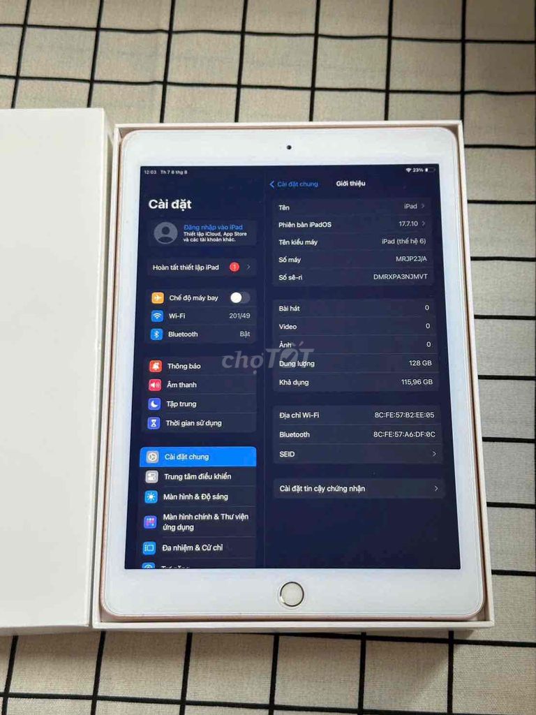 Apple iPad Gen 6 Wifi 128GB Vàng máy Nhật keng. Mua bán Máy tính bảng tại Quận 12 Tp Hồ Chí Minh được đăng bởi Ho Truong hình 1