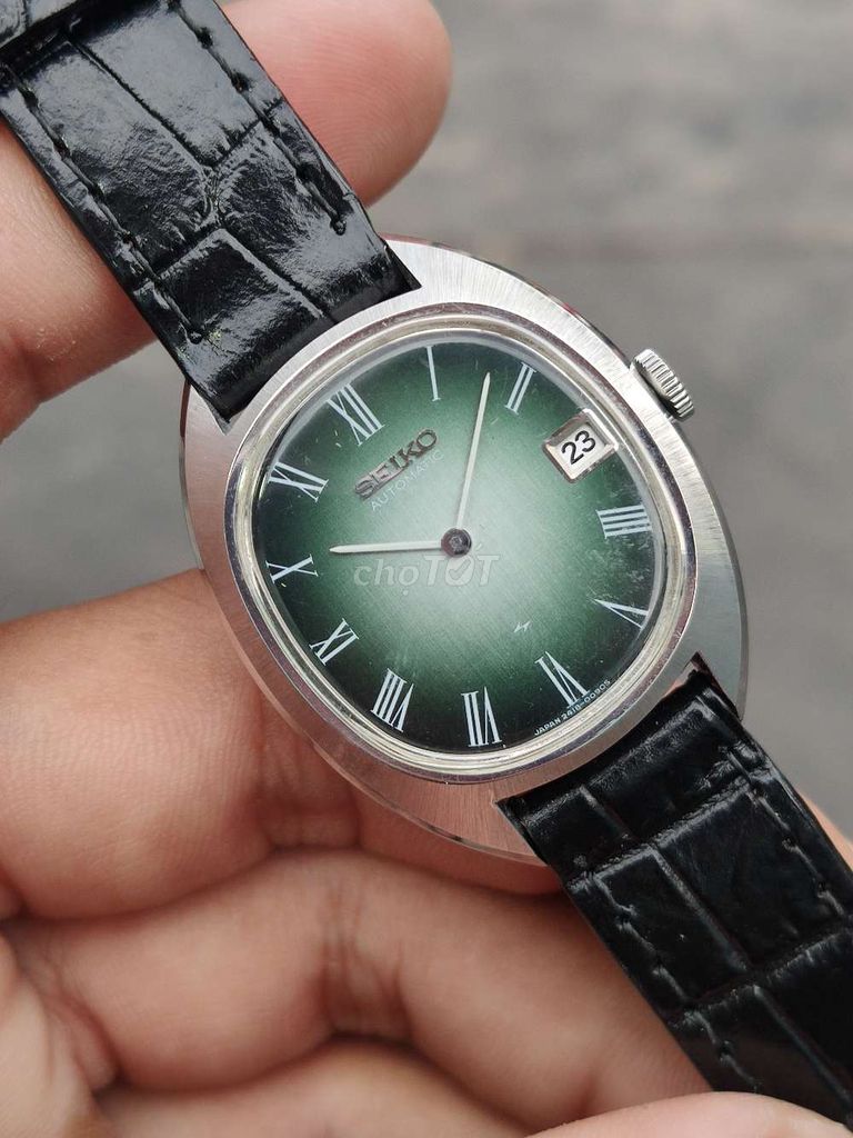 Đồng hồ seiko automatic mặt xanh cực nét